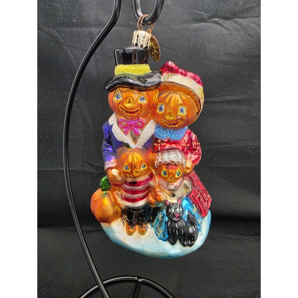 Christopher Radko 2001 The Patchworthies Pumpkin Family Halloween Ornament